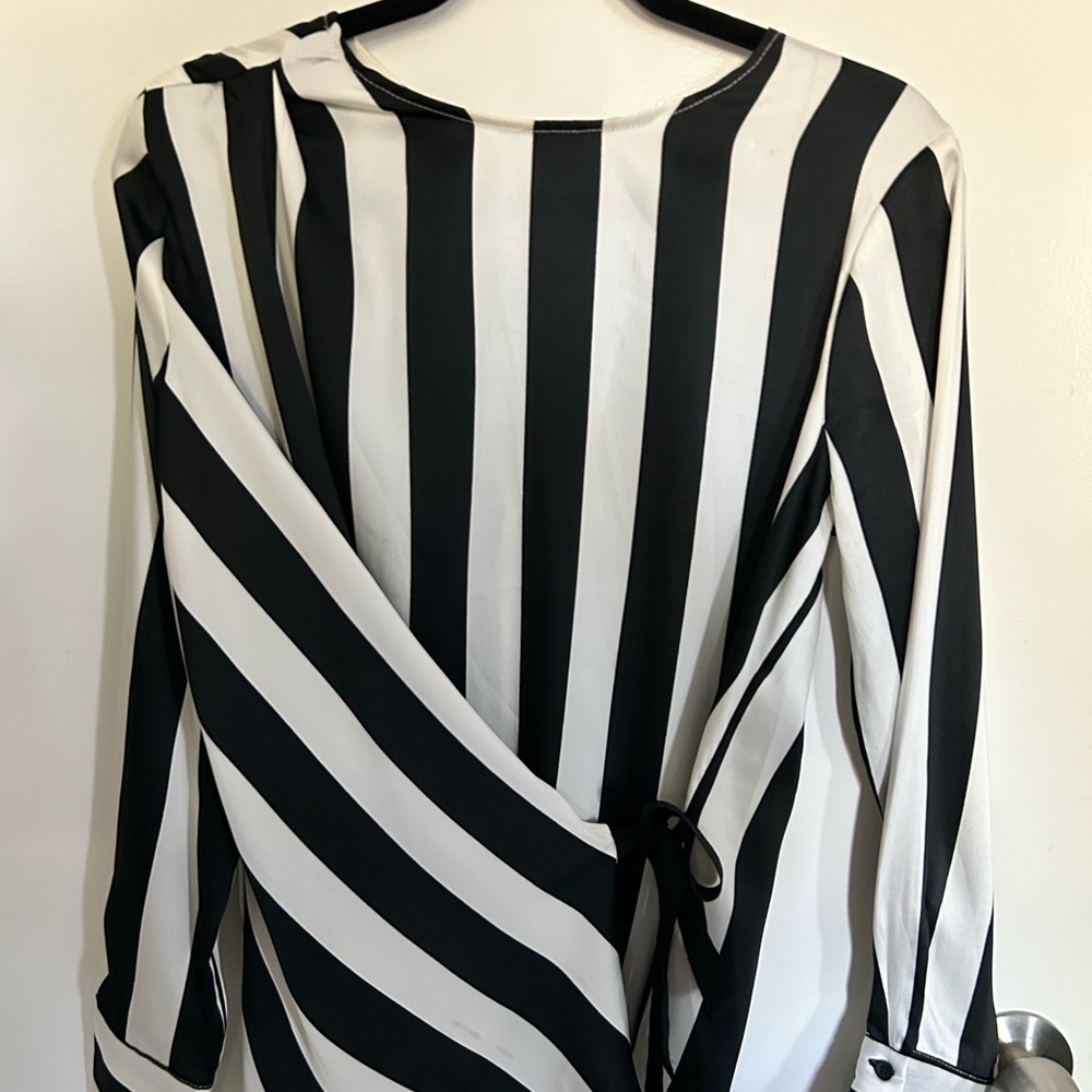 Topshop Monochrome Striped Top